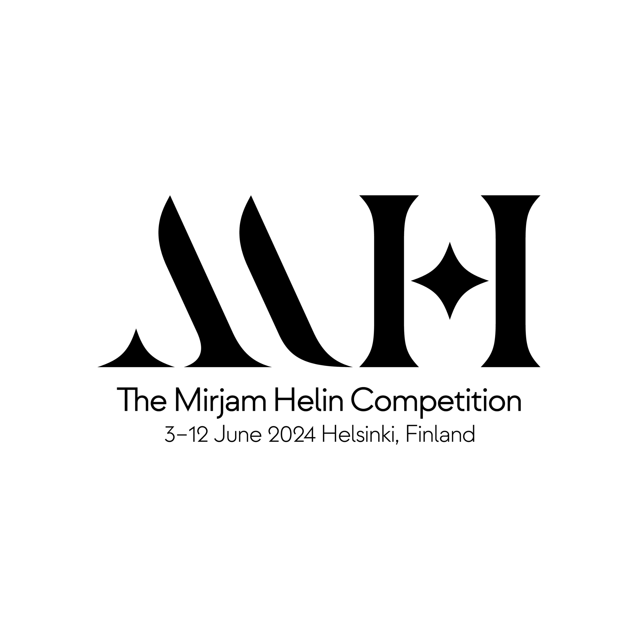 Mirjam Helin Competition logo. 3-12 June 2024 Helsinki, Finland.